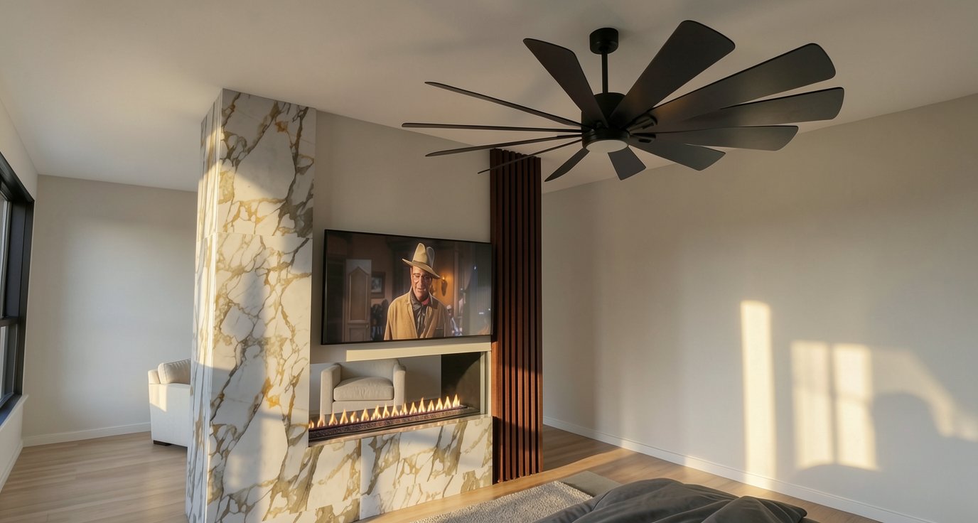 6604 Chevy Chase primary suite, fireplace and feature wall — Dallas, Texas