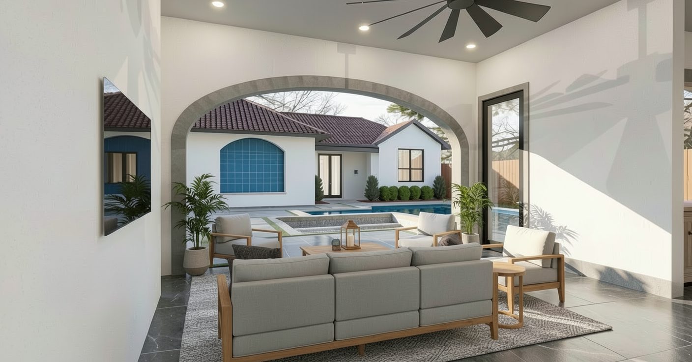 6616 Prestonshire outdoor loggia — Dallas, Texas